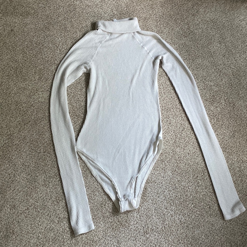 Intamately Free People Long Sleeve Waffle Bodysuit SZ Small